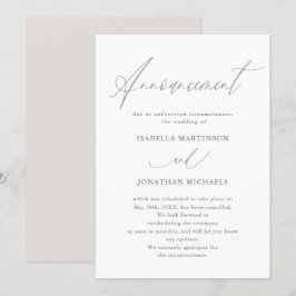 Chic Neutral Calligraphy Wedding Cancelation Einladung