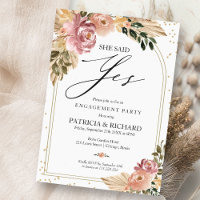 Chic Neutral Colors Boho Floral Engagement Party