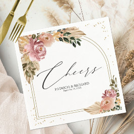 Chic Neutral Colors Boho Floral Wedding Napkins Serviette