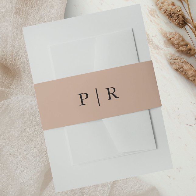 Chic Neutral Colors Boho Wedding Einladungsbanderole (Von Creator hochgeladen)