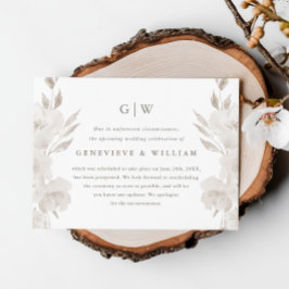 Chic Neutral Floral Wedding Postponement