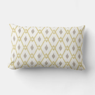 Chic neutral gelb taupe ikat diamant muster lendenkissen