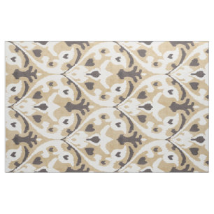 Chic neutrales Beige- und Braun-Kat-Stammmuster Stoff
