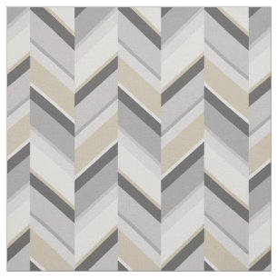 Chic neutrales, grau-beige-geometrisches Zickzag-M Stoff