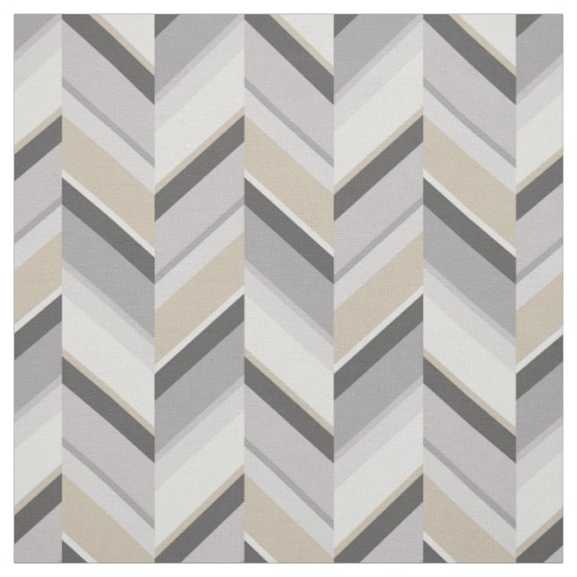 Chic neutrales, grau-beige-geometrisches Zickzag-M Stoff (Muster)