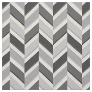 Chic neutrales, grau geometrisches Zickzackmuster Stoff