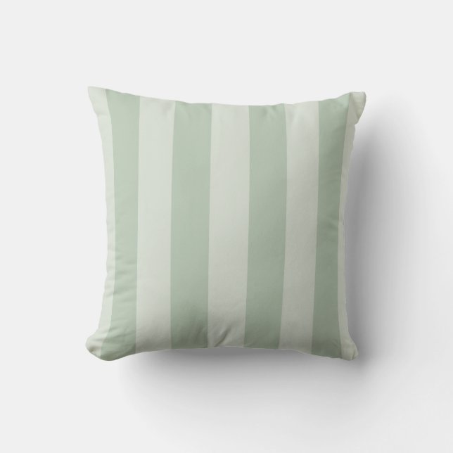 Chic neutrales Green Striping Muster Kissen (Vorderseite)