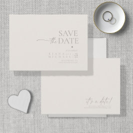 Chic Neutrals Wedding Bone White ID1020 Save The Date