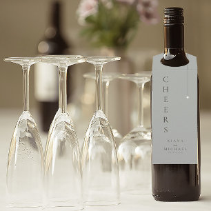 Chic Neutrals Wedding Cheers Sage Gray ID1020 Flaschenanhänger