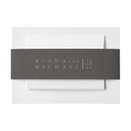 Chic Neutrals Wedding Details Kohle ID1020 Einladungsbanderole