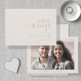 Chic Neutrals Wedding Foto Knochen Weiß ID1020 Save The Date