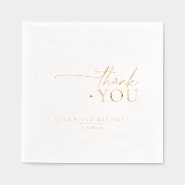 Chic Neutrals Wedding Vielen Dank ID1020 Servietten Mit Folie (Vorderseite)