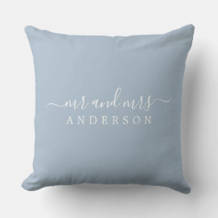 Chic Newlywed Mr. Blue Monogram Kissen