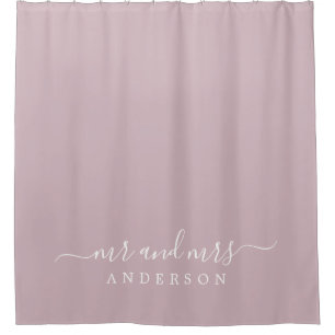 Chic Newlywed Mr. Pastel Lila Monogram Duschvorhang