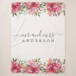 Chic Newlywed Mr. Pink Floral Monogram Sherpadecke<br><div class="desc">Chic, modern mit Monogramm Schwarz-Weiß-Sherpa-Decke mit dem Text Mr. und Mrs. in schwarz eleganter Schrift auf weißem Hintergrund mit einer stilvollen Touch von rosa Blumenstrauß in schöner Wasserfarbe. Fügen Sie einfach Ihren verheirateten Namen hinzu. Für dieses stilvolle Design wird der schwarz-schwarze Wald verwendet. Perfektes Luxusgeschenk für das frisch vermählte Paar....</div>