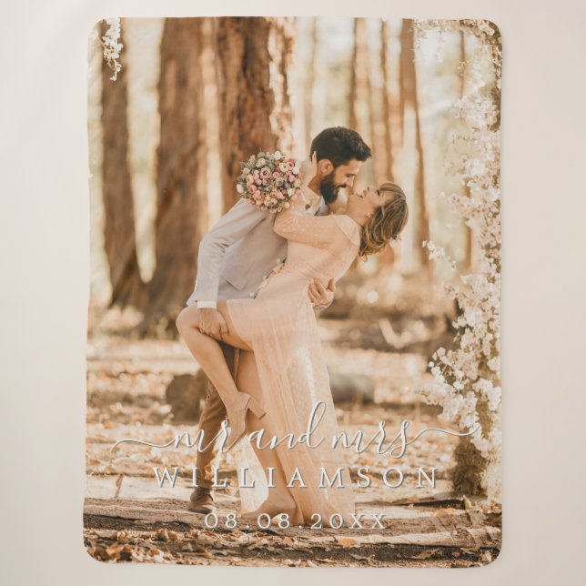 Chic Newlywed Mr. Wedding Foto Sherpadecke (Vorderseite)