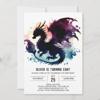 Chic Niedlich Dragon Geburtstagsfeier Einladung