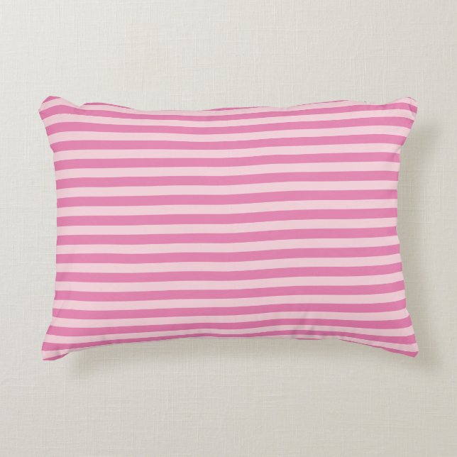 Chic Niedlich Girly Light Pink und Pink Streifen Dekokissen (Vorderseite)