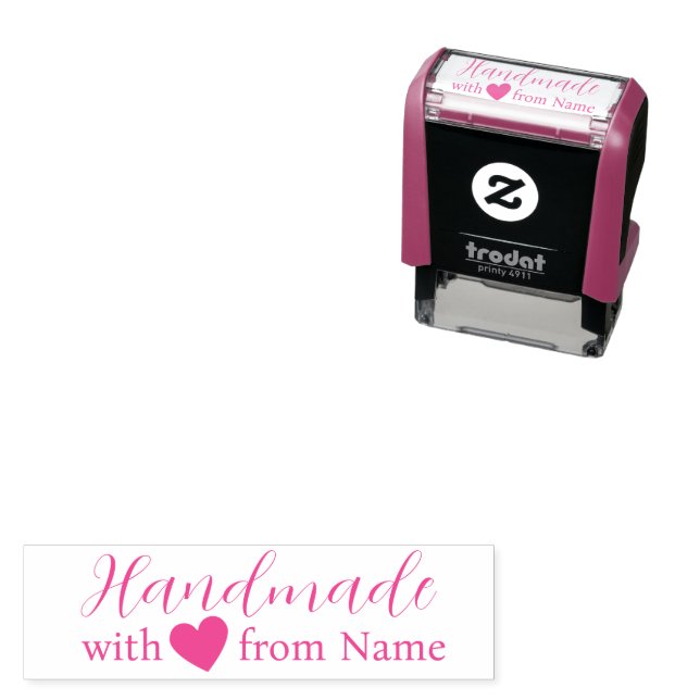 Chic Niedlich Handmade Cursive mit Liebe Herzname Permastempel (Beispiel)