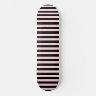 Chic Niedlich Light Pink und Black Stripes Skateboard