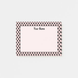 Chic Niedlich Retro Pink und Black Polka Dot Muste Post-it Klebezettel