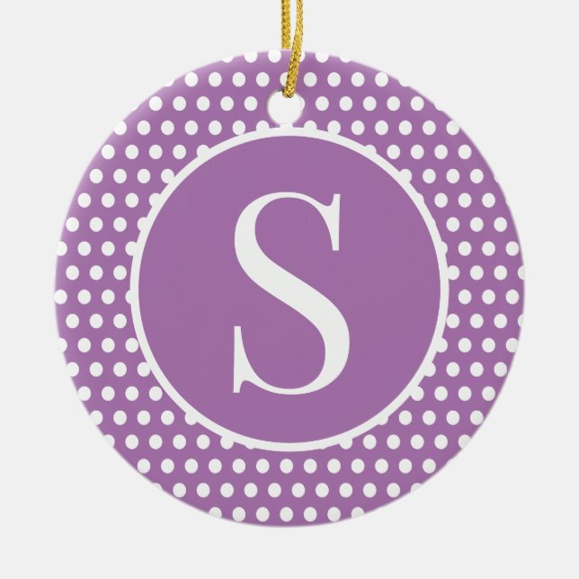 Chic Niedlicher Anfangsbuchstabe Polka Dot Keramik Ornament (Vorne)