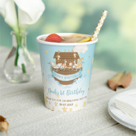 Chic Noahs Ark Blue Boy 1. 2. Geburtstag Pappbecher