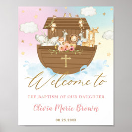 Chic Noahs Ark Girl Taufe Willkommen Poster