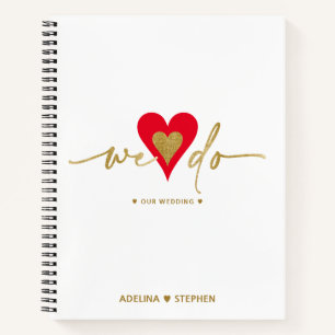 Chic Nos plans Mariage Mariage Journal Gold Script