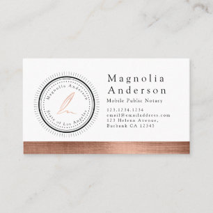 Chic Notary Loan Signing Briefmarke Rose Gold Foil Visitenkarte