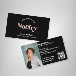 Chic Notary Public Loan Signing Foto QR Code Visitenkarte