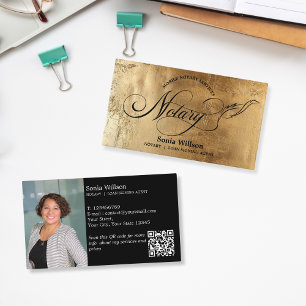 Chic Notary Public Loan Signing Foto QR Code Visitenkarte