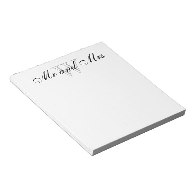 CHIC NOTEPAD_"Mr. and Mrs." WHITE Notizblock (angewinkelt)