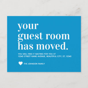 Chic Ocean Blue Guest Room Moving Faire-part
