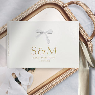 Chic Off White Begrüßung von White Ribbon Gästebuch