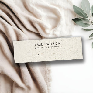 CHIC OFF WHITE GRAY TERRAZZZO STUD EARRING DISPLAY MINI VISITENKARTE