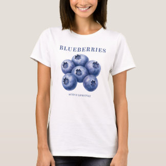 Chic Office Casual: Blaubeeren-Druck-T-Shirt T-Shirt