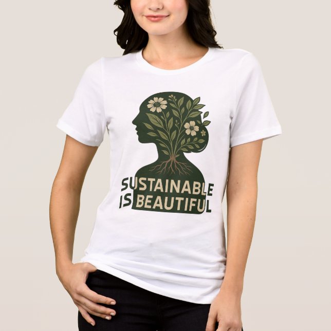 Chic Öko T-Shirt - Nachhaltig ist wunderschöne Pfl Tri-Blend Shirt (Vorderseite)