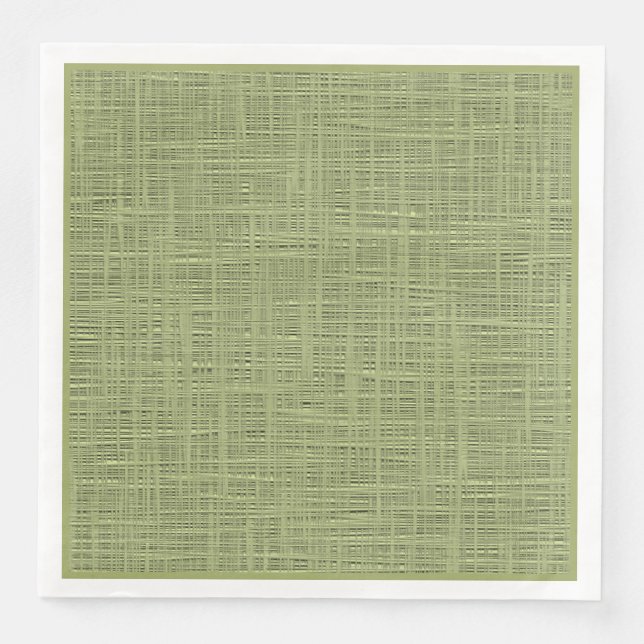 Chic Olive Green Imitats Jute Weave Fabric Muster Serviette (Vorderseite)