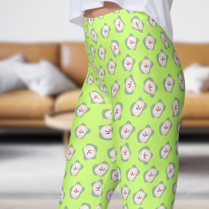Chic Olive Green Sepal und Style Floral Muster Leggings