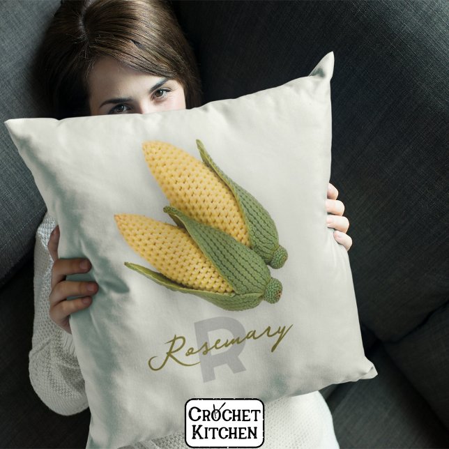 Chic Oma's Garden Modern Crochet Corn Name Kissen (Von Creator hochgeladen)