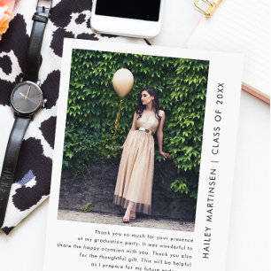 Chic One Foto Dankeschön Message Abschluss Postkarte