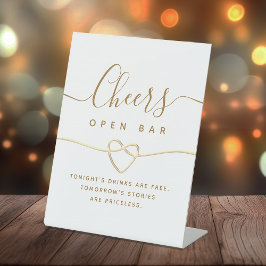 Chic Open Bar Wedding Sign Sockelschild