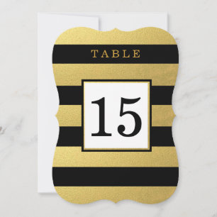 CHIC OR CARTES DE NUMÉRO DE TABLE DE MARIAGE NOI