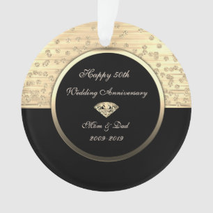 Chic Or Diamants Noir 50e Anniversaire de Mariage