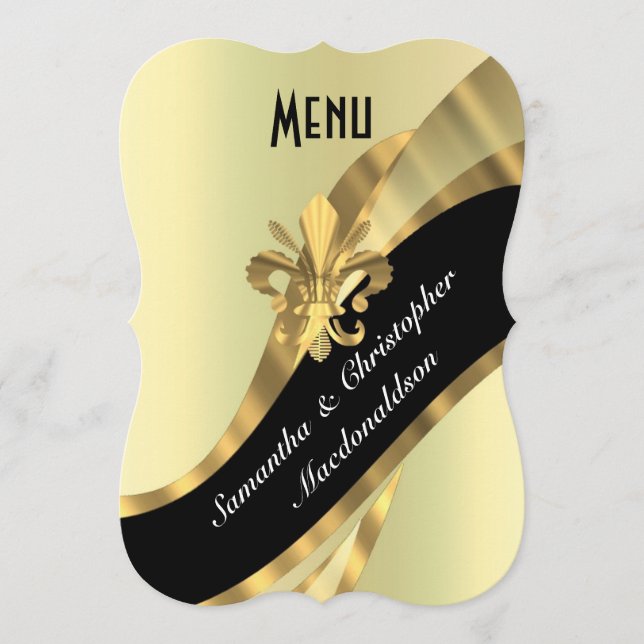 Chic or élégant menu mariage formel (Devant)