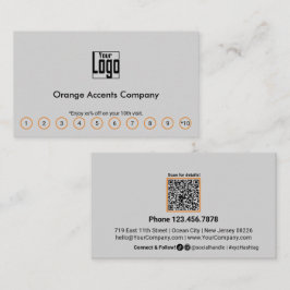 Chic Orange Accents Logo-QR-Code für Social Media Treuekarte