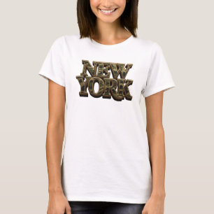 Chic Orange NEW YORK 3D Textart T-Shirt