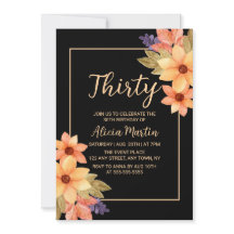 Chic Orange Red Fall Flora Jedes Alter Schwarz Geb