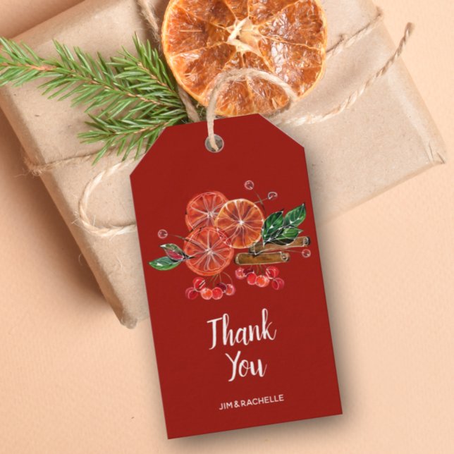 Chic Orange Scheiben und Zimt Sticks Herbst Geschenkanhänger (Von Creator hochgeladen)